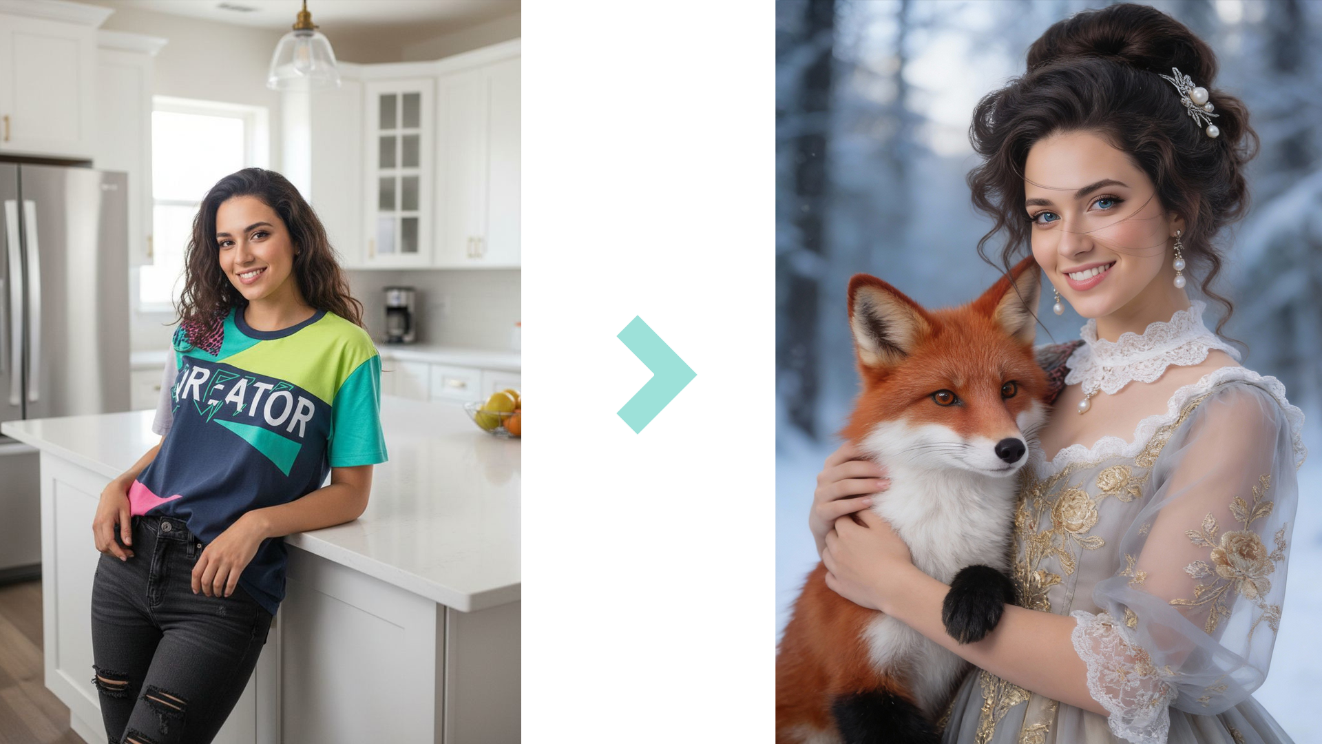 Сказочный портрет с лисой — готовый промпт