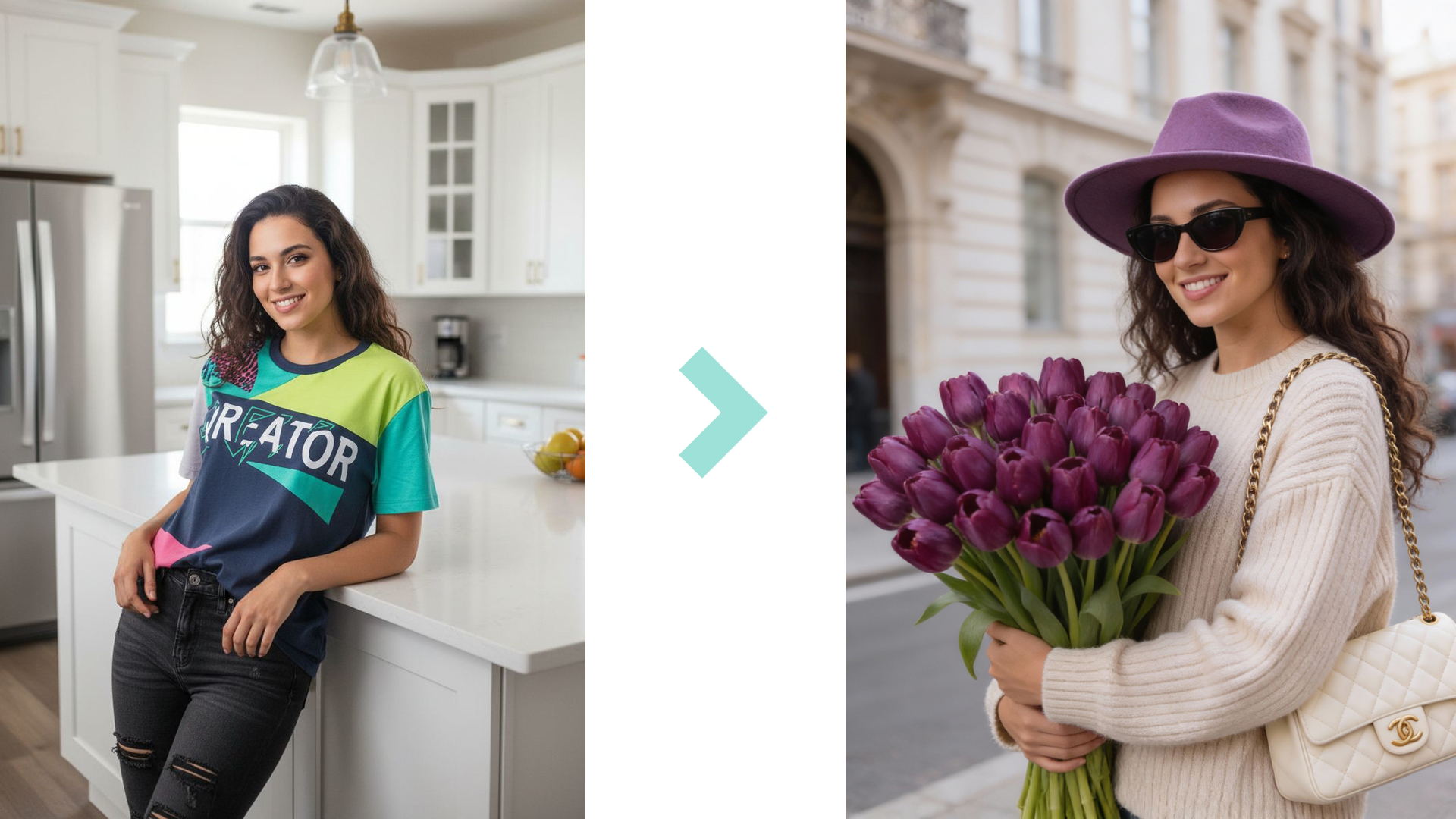 Букет тюльпанов оверсайз — модная фотография промпт