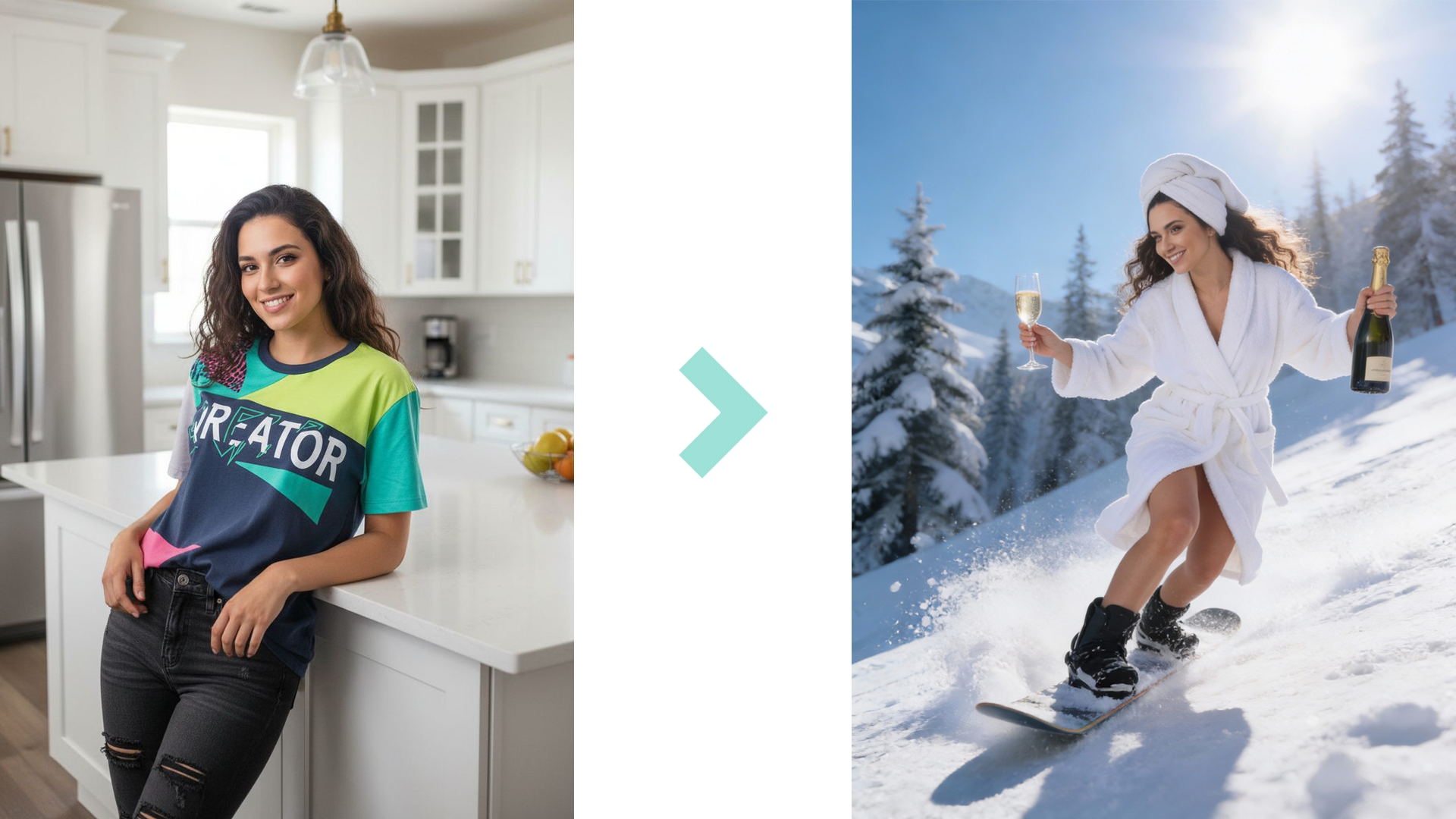 Сноуборд в халате — абсурдный промпт для нейросети